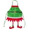 Christmas Apron with Hanging Legs, Elf Kitchen Accessory (35 x 23 In, Green)